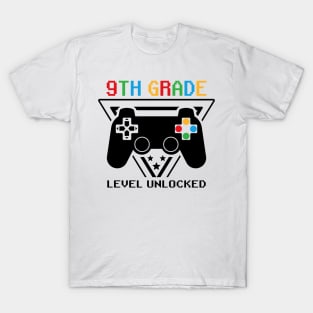 9th Grade Level Unlocked First Day of School Video Gamer T-Shirt